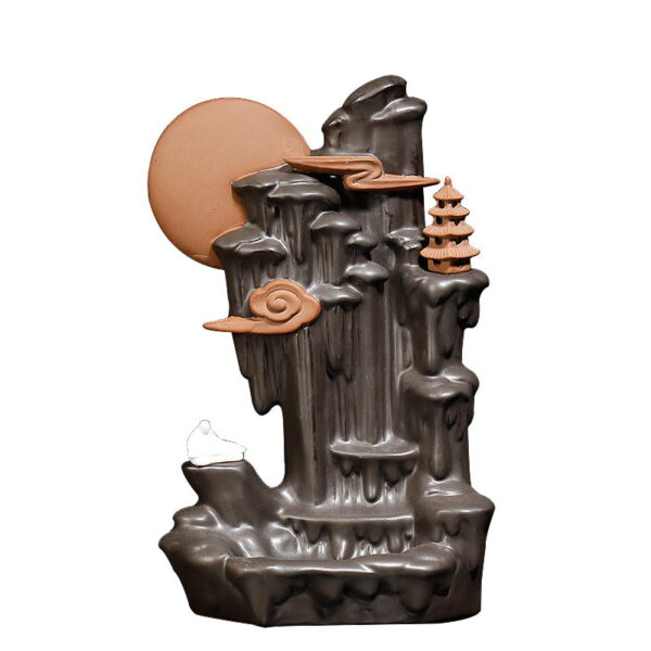 Moon Cloud Mountain Tower Incense Smoke Burner