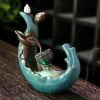 Lotus Leaf Backflow Incense Burner LED Light Ceramic Backflow Incense Burner - Image 5