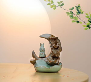 Rabbit Crescent Moon Lotus Backflow Incense Burner