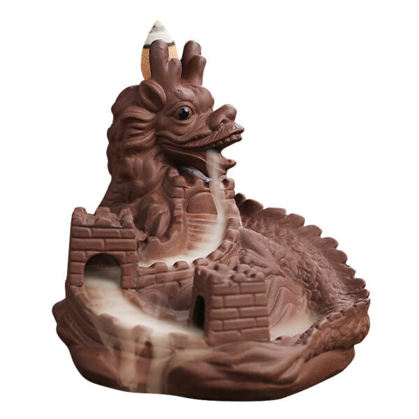Dinosaur Wall Long Ceramic Waterfall Incense Burner Dinosaur Wall Long Ceramic Waterfall Incense Burner