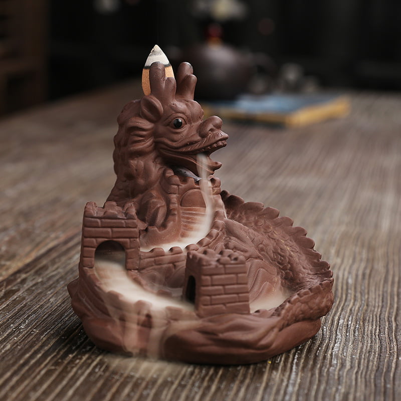 Dinosaur Wall Long Ceramic Waterfall Incense Burner