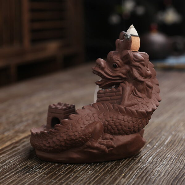 19596902208_1111592923 Dragon Wall Long Ceramic Waterfall Incense Burner