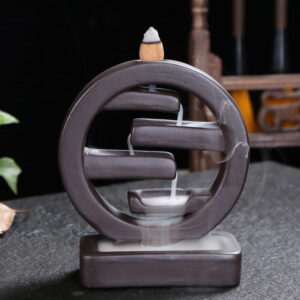 Ceramic Square Round Backflow Incense Burner