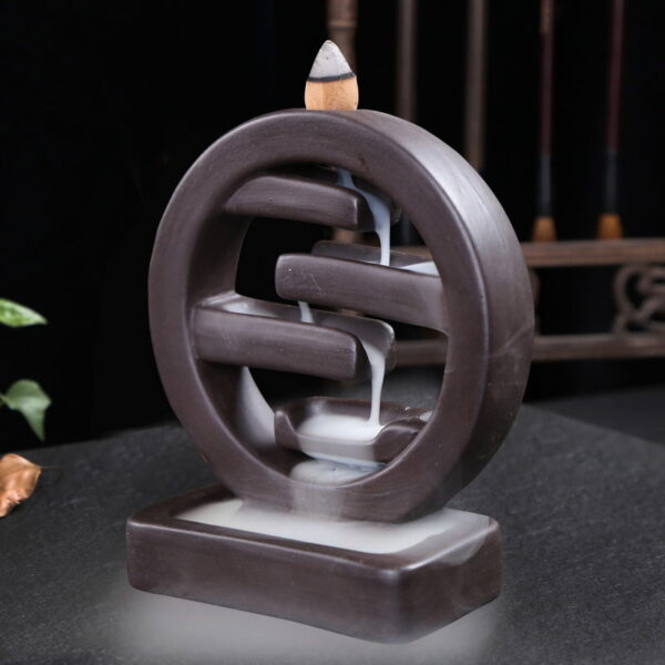 Ceramic Square Round Backflow Incense Burner
