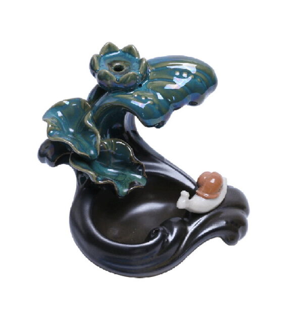 Sea Wave Snail Ceramic Lotus Backflow Incense Burner