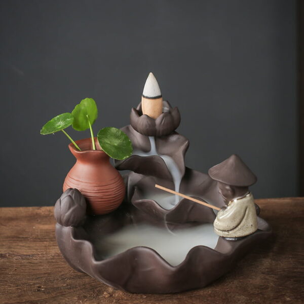 Old Man Fishing Backflow Incense Burner