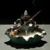 Lotus Leaf Frog Lotus Flower Ceramic Waterfall Incense Cone Holder