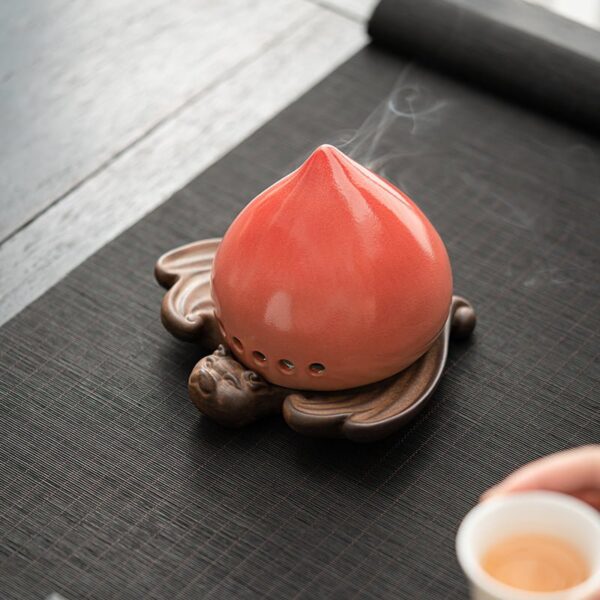 ceramic peach incense burner ceramic peach incense burner
