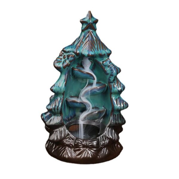 Christmas Tree Ceramic Incense Waterfall Fountain Backflow Burner