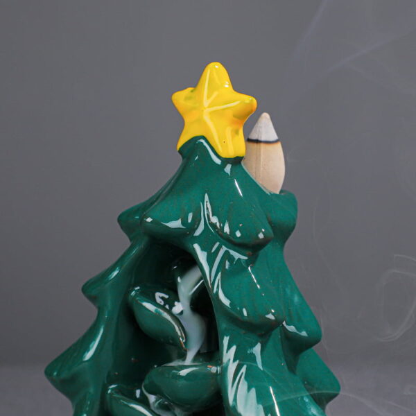 Christmas Tree Green Ceramic Backflow Incense Burner