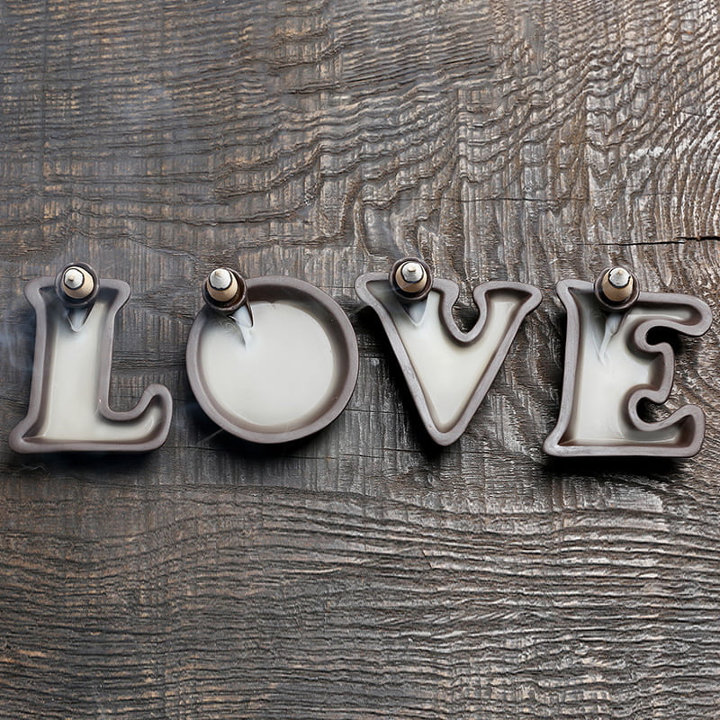 LOVE Alphabets Ceramic Waterfall Incense Burner