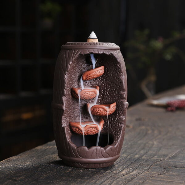 Wine Barrel Ceramic Backflow Incense Burner