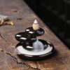 Cobblestone Black Ceramic Unique Backflow Incense Burner