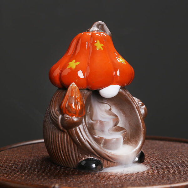 Halloween Pumpkin Elf Ceramic Smoke Backflow Incense Burner