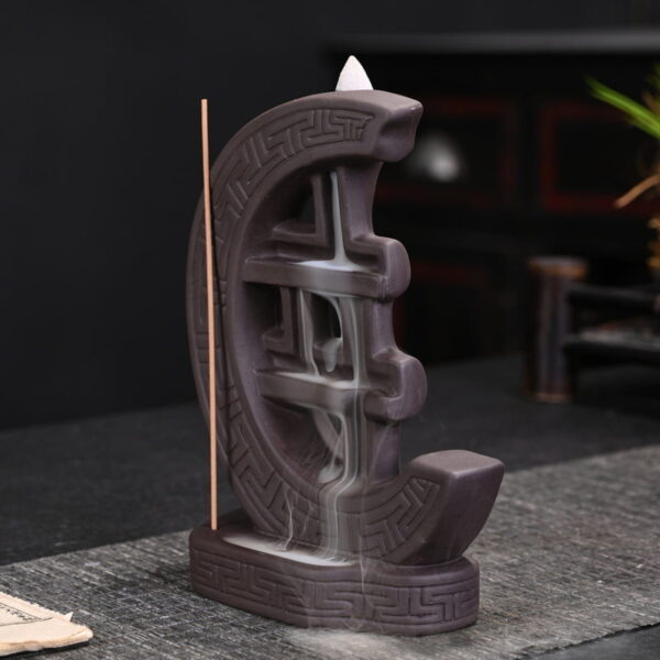 Sickle Crescent Shaped Ceramic Backflow Incense Burner