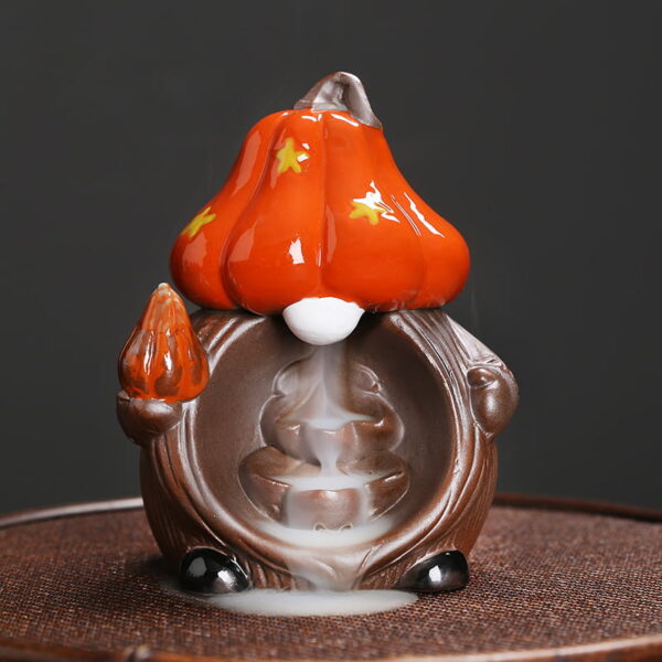 Halloween Pumpkin Elf Ceramic Smoke Backflow Incense Burner
