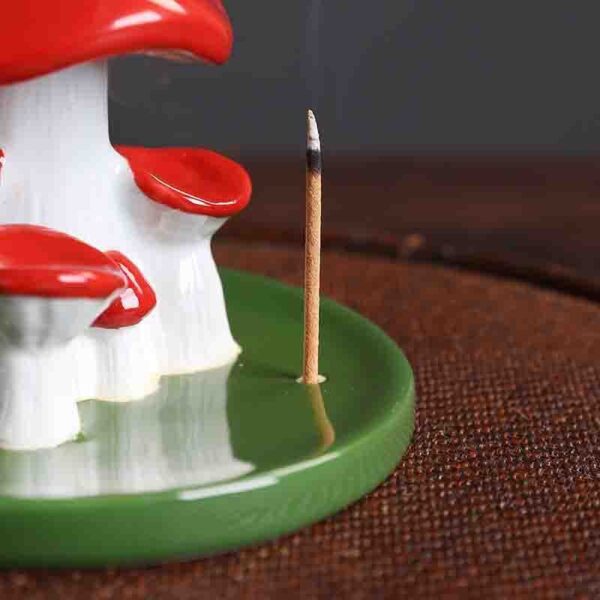 Ceramic Red Mushroom Backflow Incense Burner