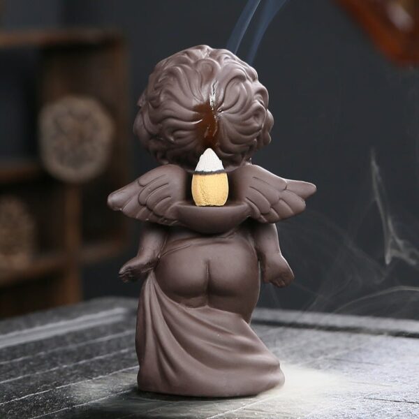 Little Boy Angel Ceramic reverse smoke incense Burner