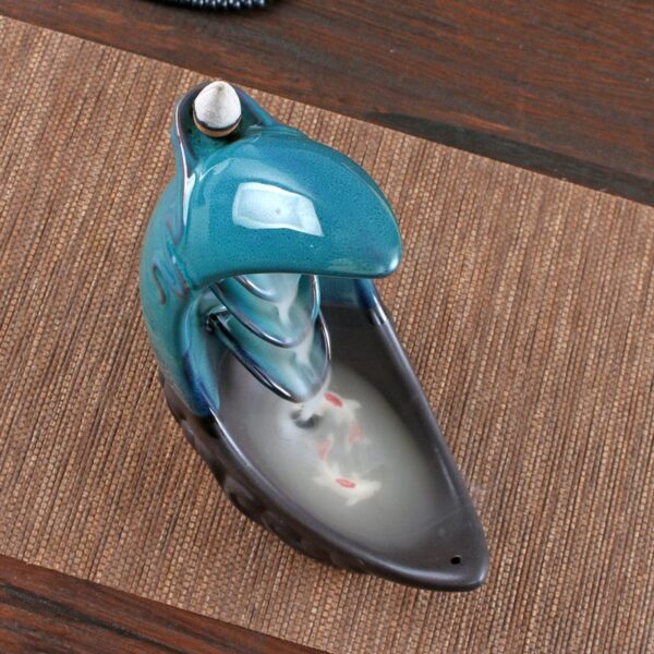 Ceramic Crescent Moon Smoke Fall Fountain