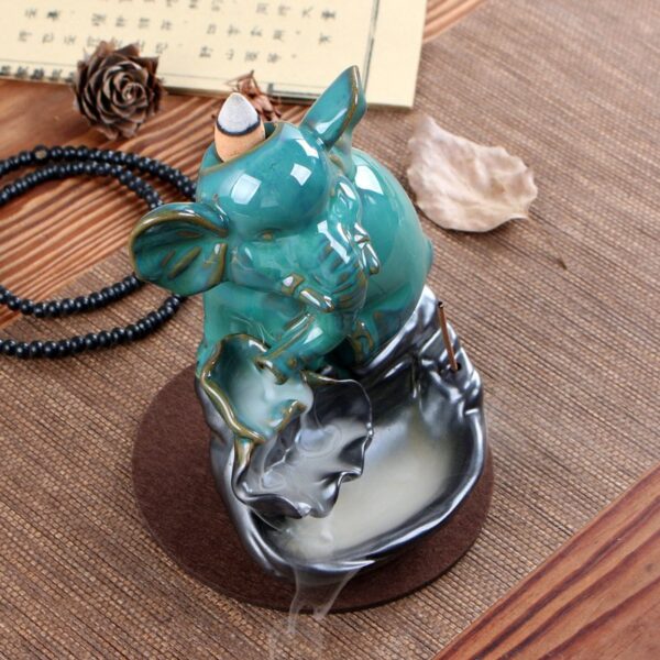 Elephant Lotus Backflow Incense Burner