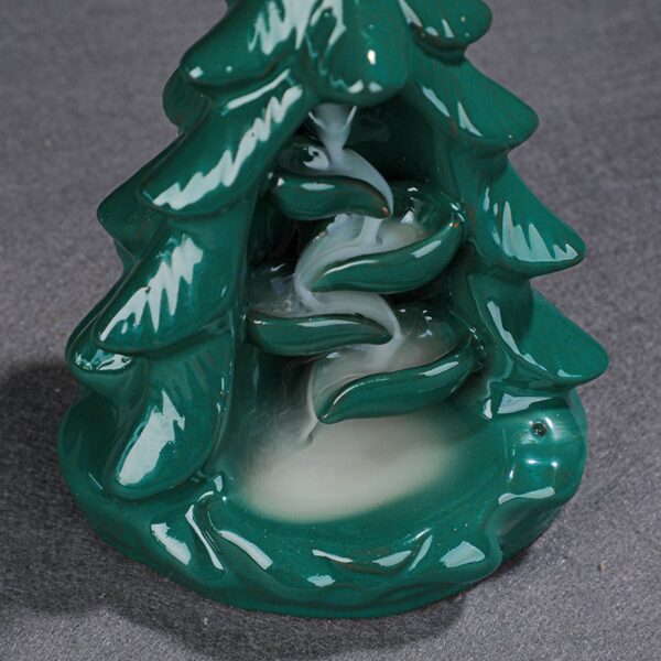 Christmas Tree Green Ceramic Backflow Incense Burner