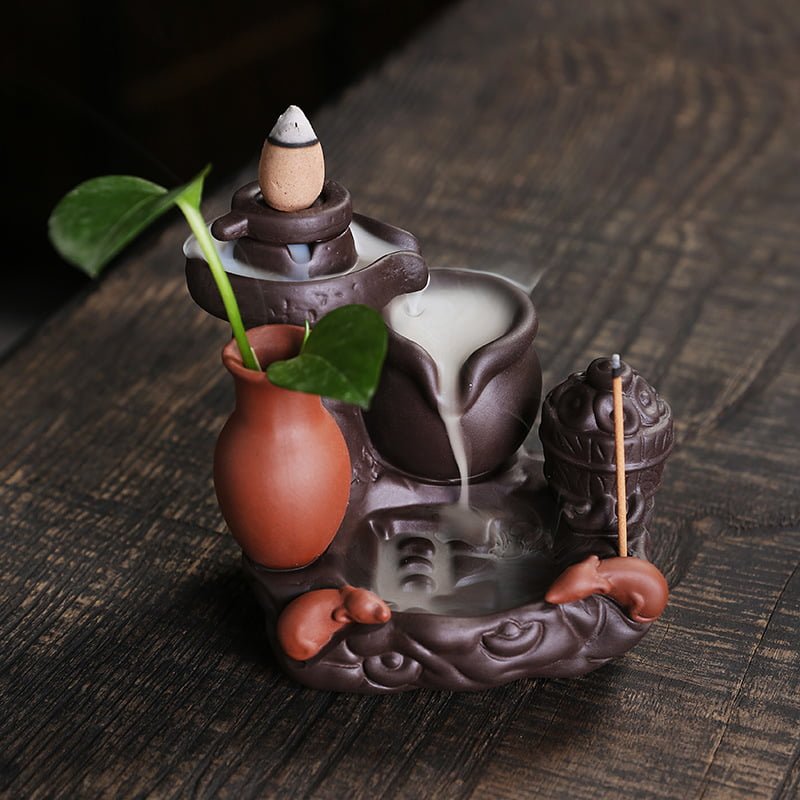 Lucky Buffalo Ceramic Backflow Incense Waterfall