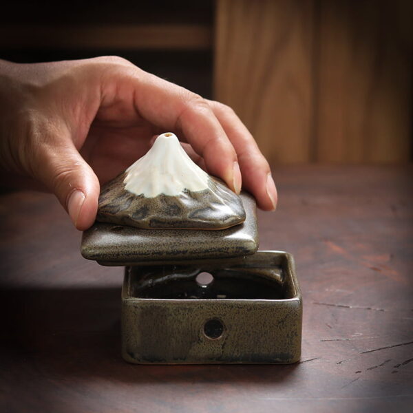 Mount Fuji Ceramic Coil Incense Burner Stick Incense Burner