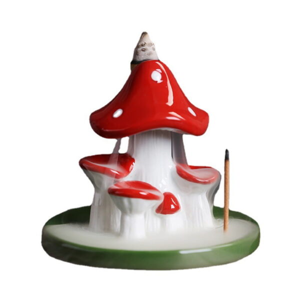 Ceramic Red Mushroom Backflow Incense Burner
