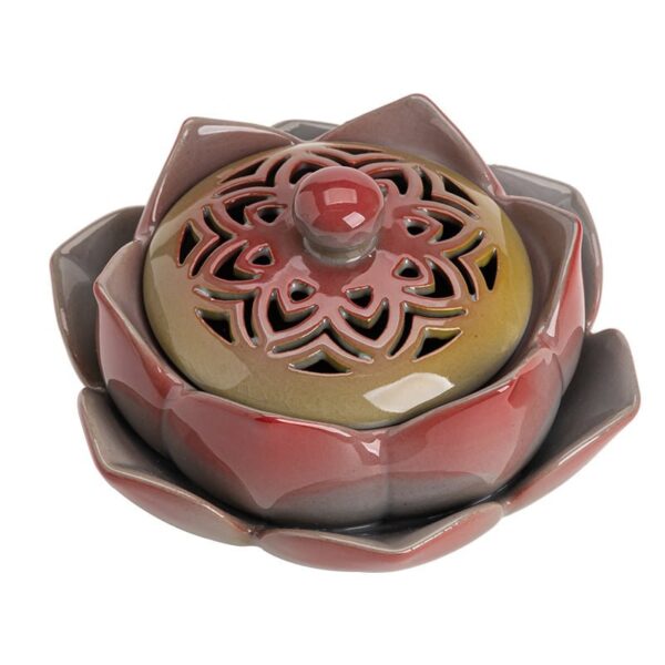 Colored Ceramic Lotus Flower Coil Incense Burner