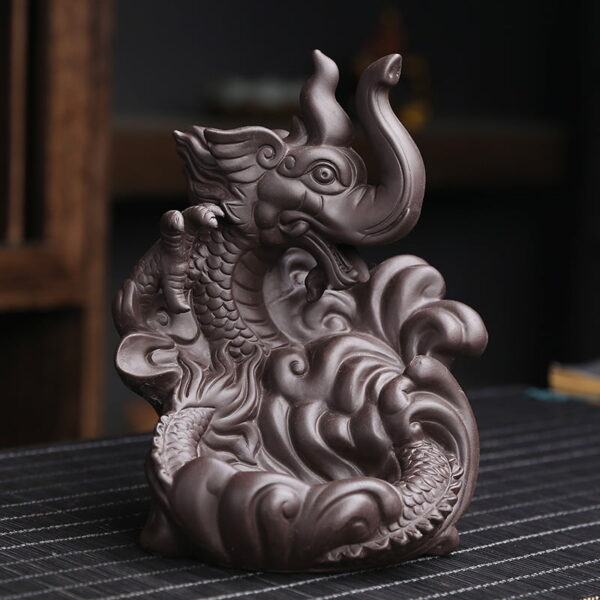 O1CN019PqXyl1wnGb2TWQLz_!!1955666352-0-cib Elephant Dragon Ceramic Backflow Incense Burner