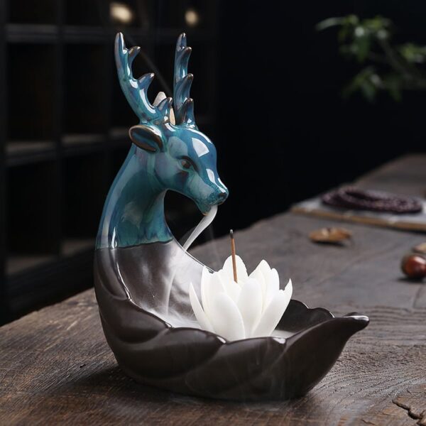 Elk Ceramic Hand-Made Incense Fountain Burner Elk Ceramic Hand-Made Incense Fountain Burner