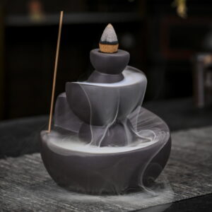 Stones Circling and Winding Incense Ceramics Backflow Holder