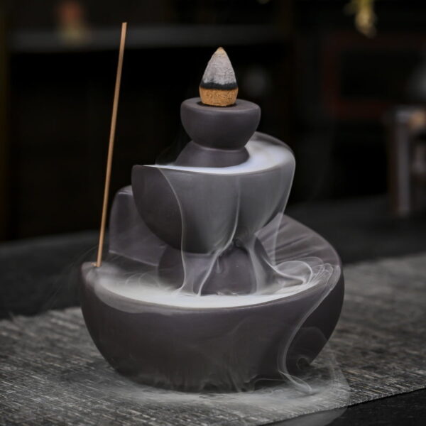 Stones Circling and Winding Incense Ceramics Backflow Holder