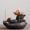 Lotus Butterfly Lotus Leaf Ceramic Backflow Incense Burner