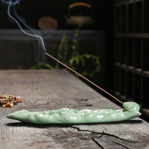 Lotus Leaf Incense Holder Ceramic Agarwood Burner Incense Burner