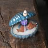 Mermaid Fish Seashell LED Back Burning Incense Burner
