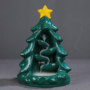 Christmas Tree Green Ceramic Backflow Incense Burner Christmas Tree Green Ceramic Backflow Incense Burner