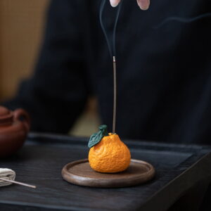 Ceramic Orange Thread Incense Burner