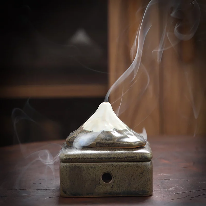 Mount Fuji Ceramic Coil Incense Burner Stick Incense Burner
