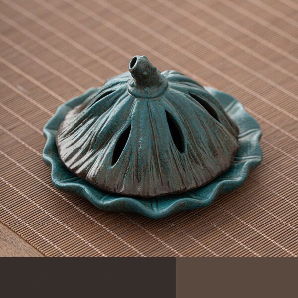 Lotus Seedpod Retro Handcrafted Porcelain Censer Incense Stick Stand