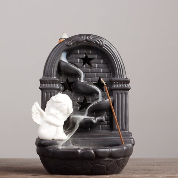 Backflow Incense Burner Cupid Heart Ceramic Aromatherapy Burner