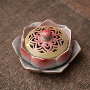 Colored Ceramic Lotus Flower Coil Incense Burner Colored Ceramic Lotus Flower Coil Incense Burner