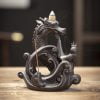 Chinese Dragon Waves Fish Reverse Smoke Incense Burner