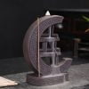 Sickle Crescent Shaped Purple Sand Thread Aromatherapy Ceramic Backflow Incense Burner