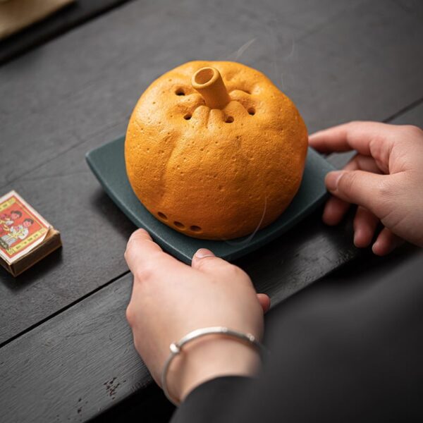 O1CN01LWiaqV1YJS4zPdKid_!!2207891113038-0-cib Ceramic Vivid Orange Coil Incense Burner