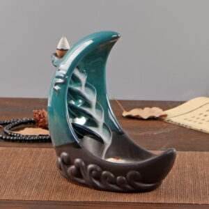 Ceramic Crescent Moon Smoke Fall Fountain