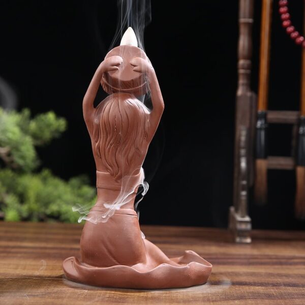 Lady Shower Ceramic Hand-Made Incense Fountain Burner