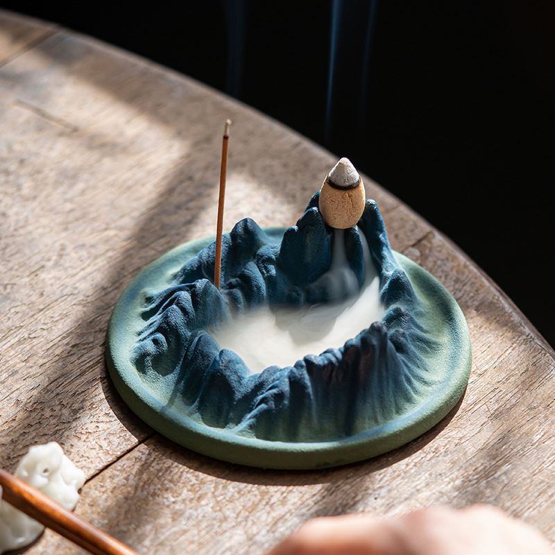 Ceramic Mountainous Incense Stick Backflow Incense Burner