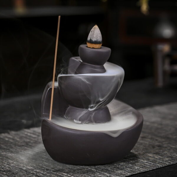 Stones Circling and Winding Incense Ceramics Backflow Holder