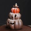 Halloween Smoke Fall Fountain Pumpkin LED Lamp Ceramic Incense Burner Holder - Image 3